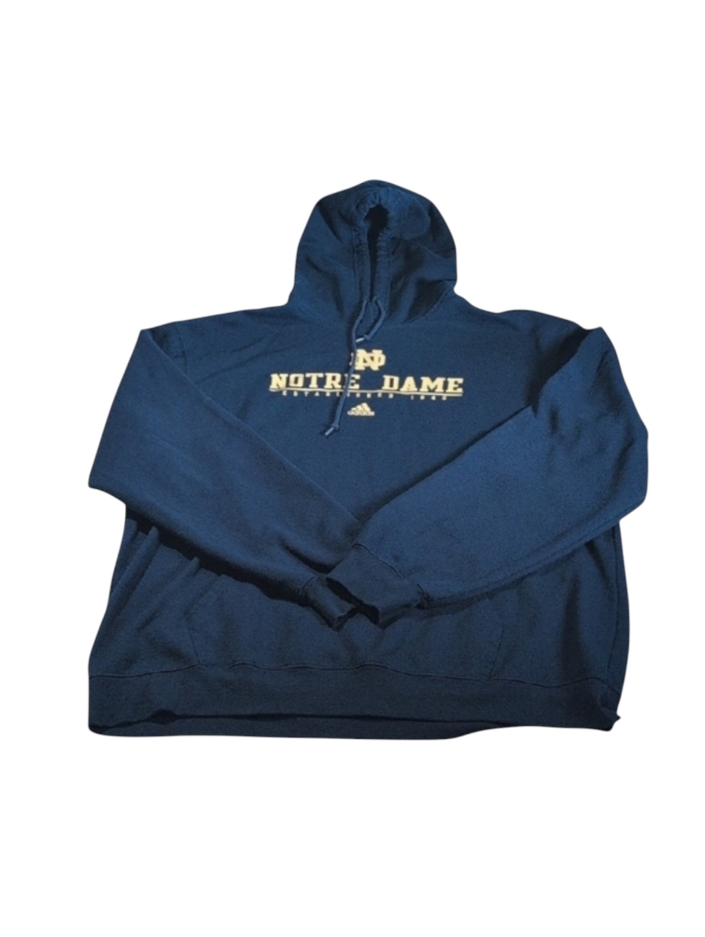 Adidas Notre Dame Navy Hoodie Pullover Size 2XL